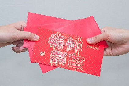 red envelopes with lucky money
