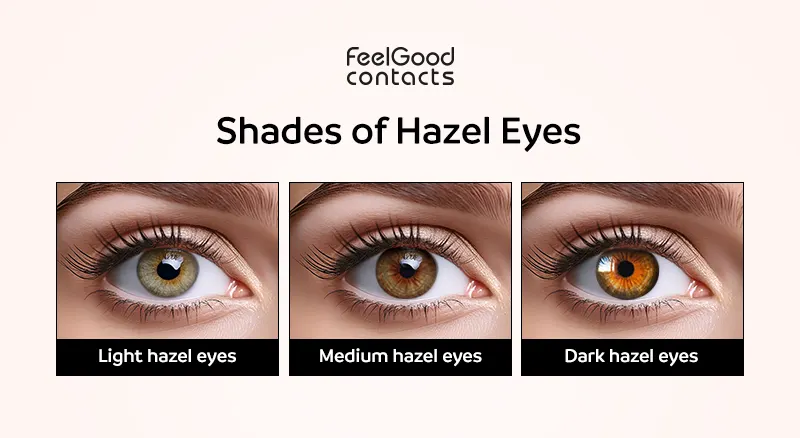 different shades of hazel eyes