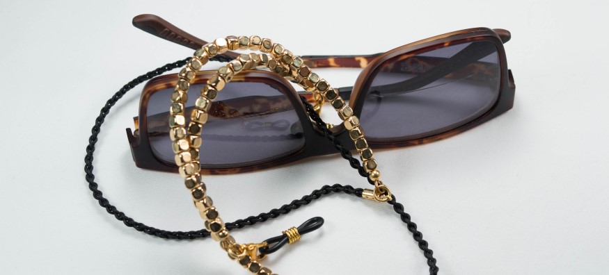 glasses with beaded chain