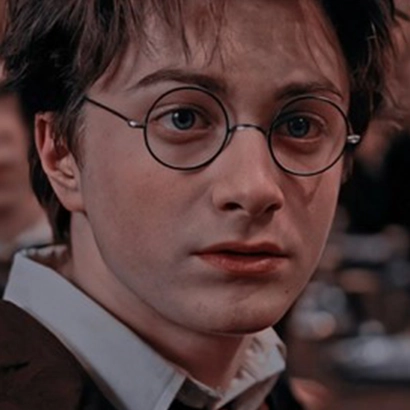 Harry Potter in black metal glasses