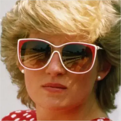Princess Diana wearing cat eye frames