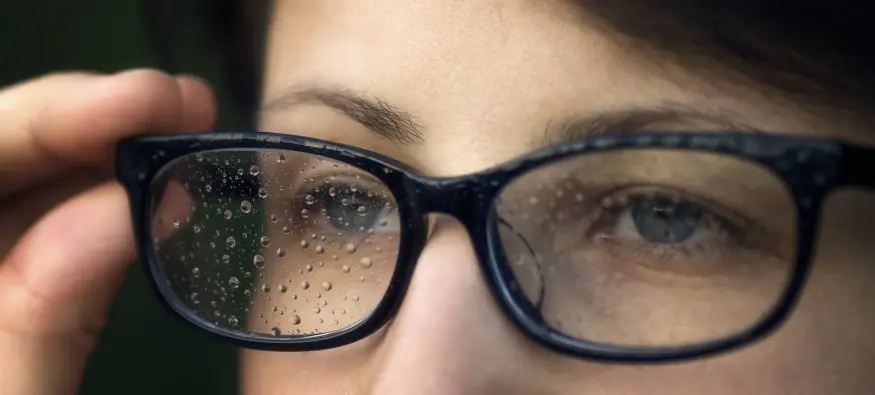 rain droplets on glasses