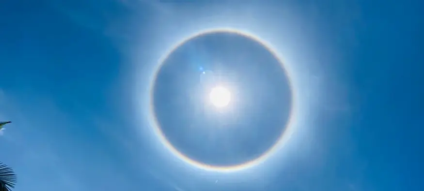 Did you see the halo around the sun today? How does it form and what does  it mean?