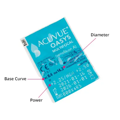 Acuvue Oasys Multifocal (6 Pack) Parameters
