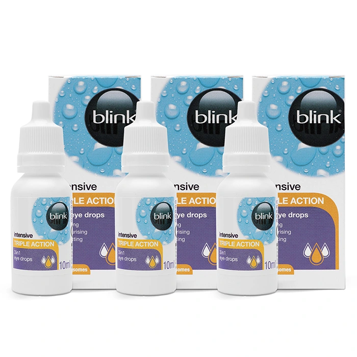 Blink Intensive Triple Action Eye Drops Triple Pack Contact Lenses