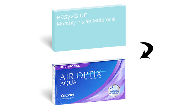 Air Optix Aqua Multifocal are an equivalent of easyvision Monthly Irisian Multifocal contact lenses