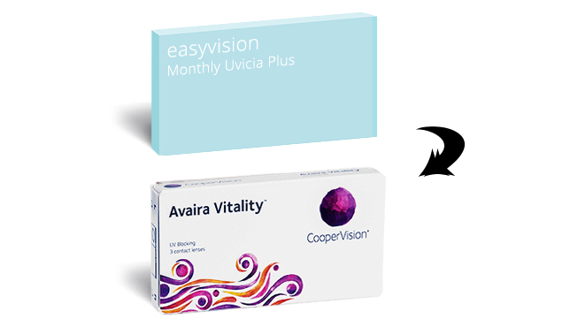 eAvaira Vitality is an equivalent of easyvision Monthly Uvicia Plus lenses