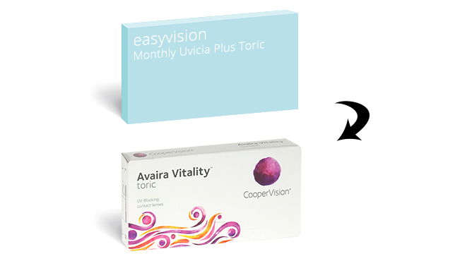 Avaira Vitality Toric is an equivalent of easyvision Monthly Uvicia Plus Toric lenses