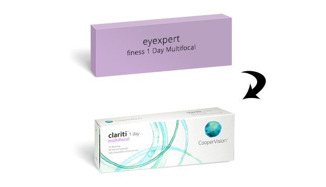 Clariti 1 Day Multifocal is an equivalent of Eyexpert Finess 1 Day Multifocal contact lenses