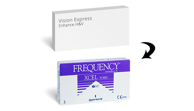 Frequency Xcel Toric is an equivalent of Vision Express Enhance H&V contact