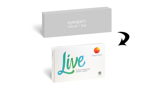 Live Daily Disposable is an equivalent of Vision Express Eyexpert Natural 1 Day contact