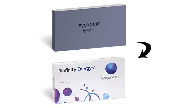 Biofinity Energys is an equivalent of Eyexpert Dynamic contact lenses
