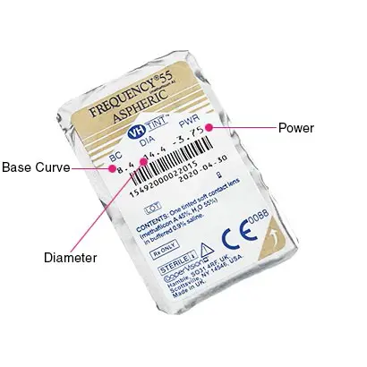 Frequency 55 Aspheric (6 Pack) Parameters