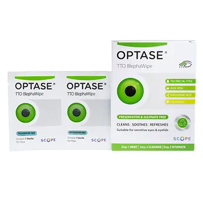 Optase Tea Tree Oil Lid Wipes 20 Pack