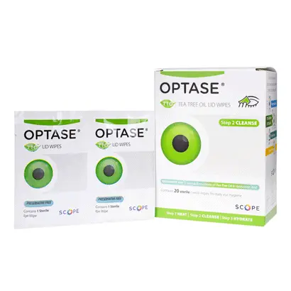 Optase Tea Tree Oil Lid Wipes 20 Pack