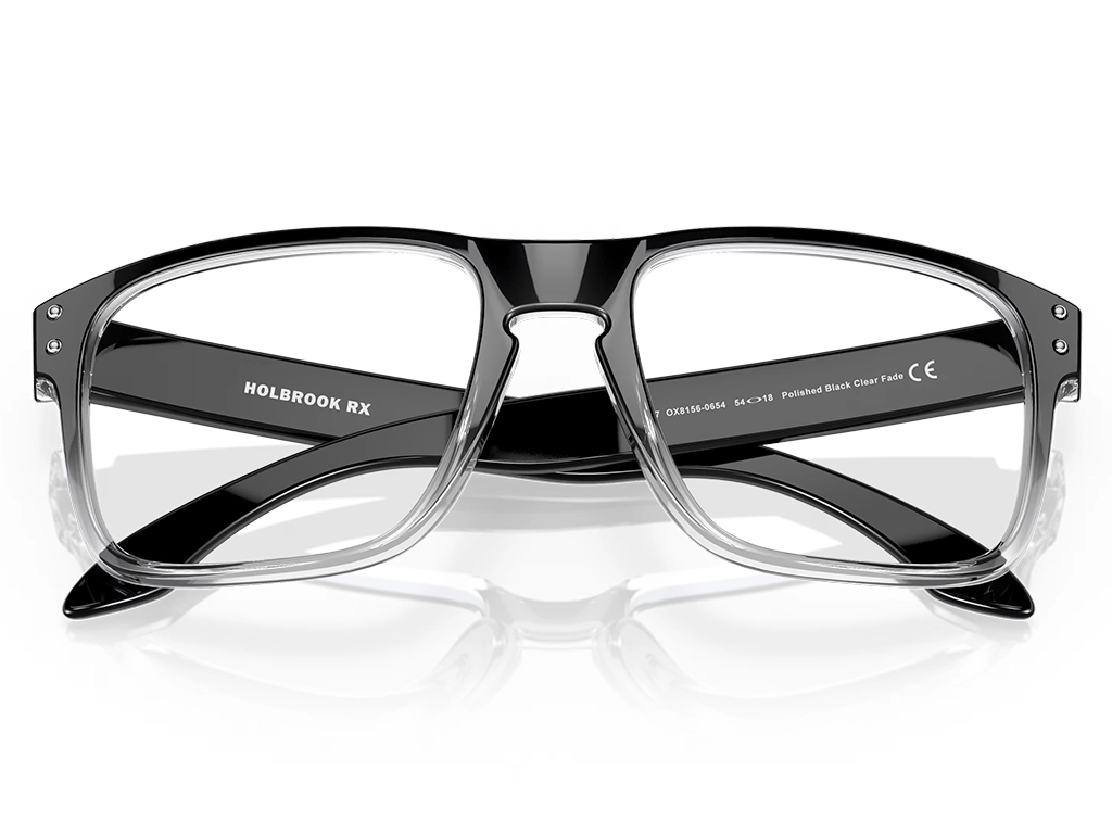 Oakley Holbrook RX OX8156 815606 56 Polished Black Clear Fade
