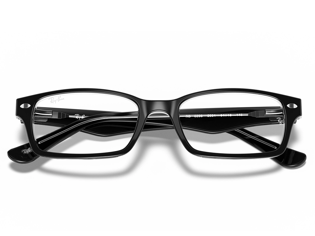 Ray-Ban 0RX5206 2034 Black on Transparent 52
