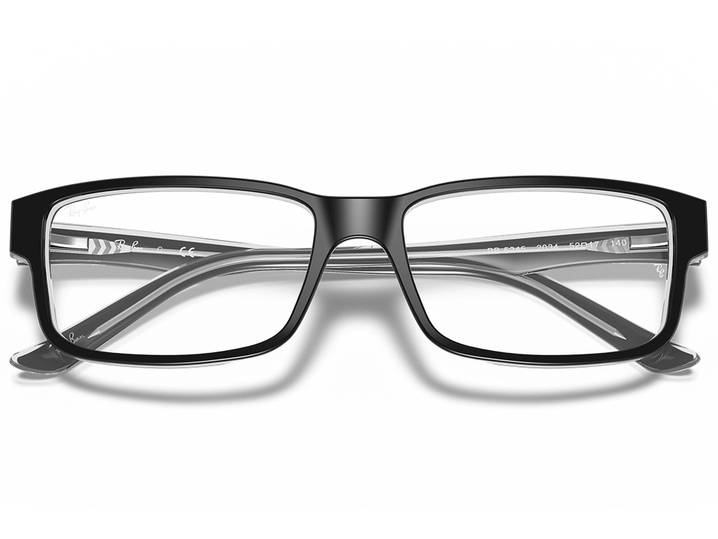 Ray-Ban 0RX5245 2034 Polished Black on Transparent 54