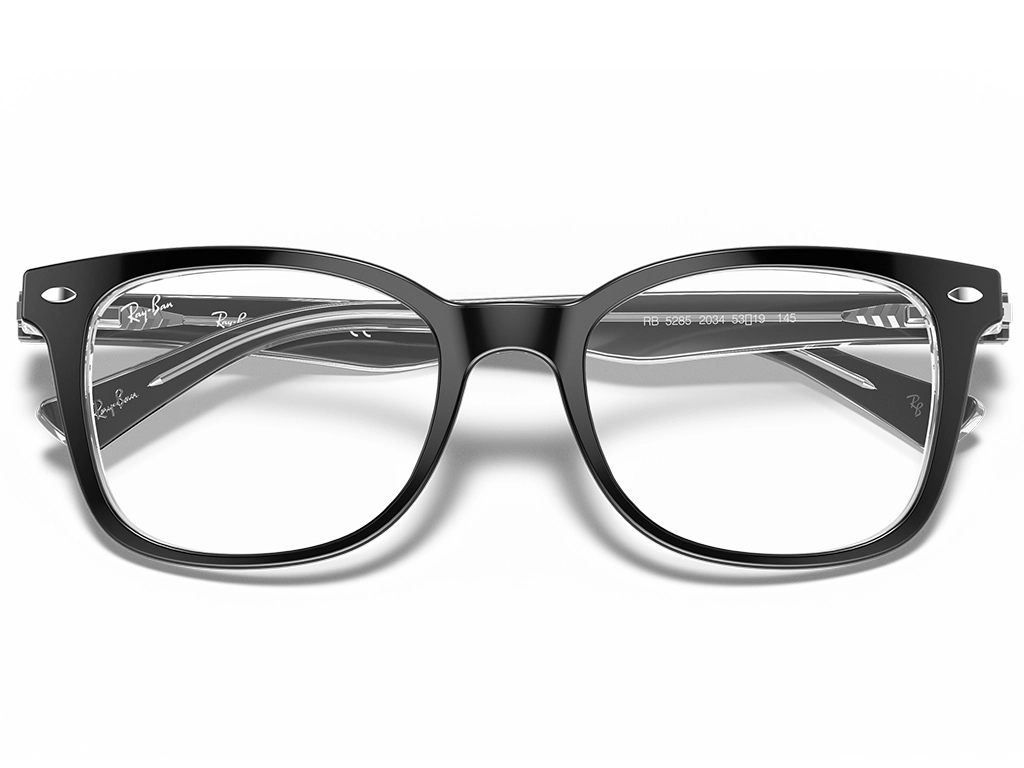 Ray-Ban 0RX5285 2034 Black on Transparent 53