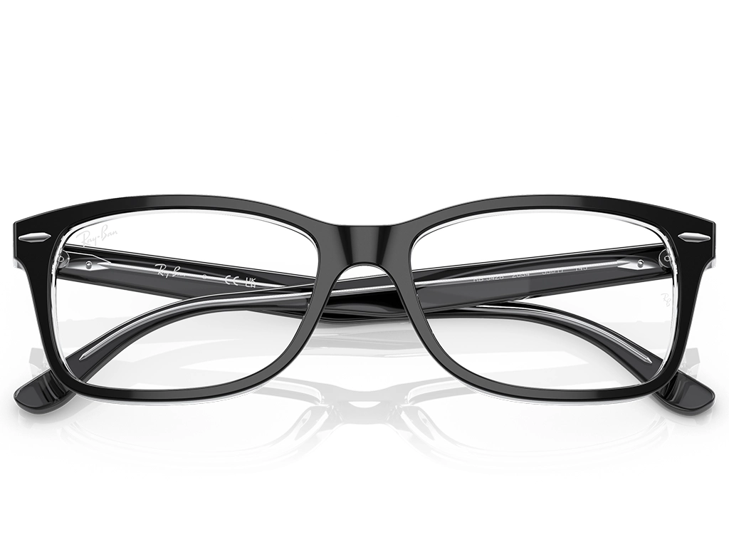 Ray-Ban 0RX5428 2034 Black on Transparent 53