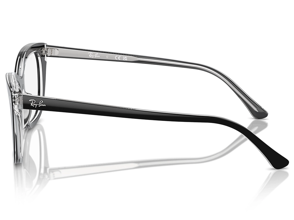Ray-Ban 0RX5433 2034 Black on Transparent 52