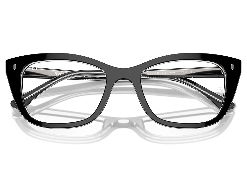 Ray-Ban 0RX5433 2034 Black on Transparent 52