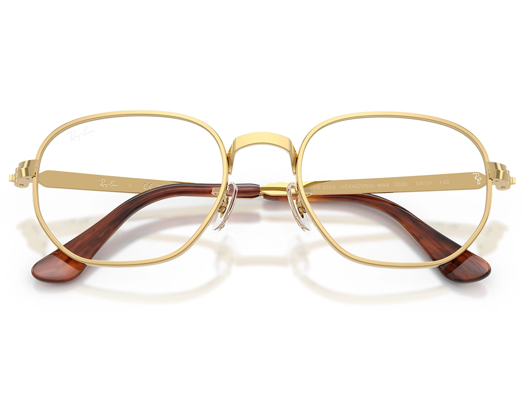 Ray-Ban Hexagonal Max 0RX6559 2500 Gold 52