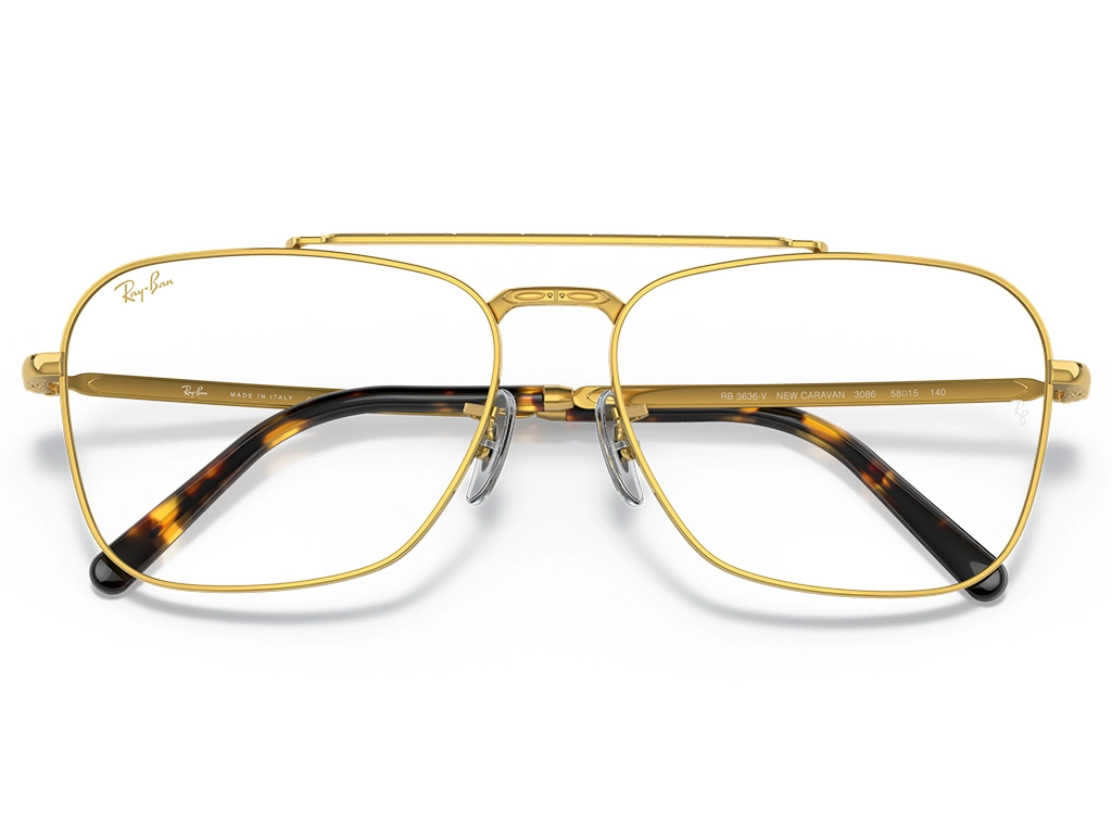 Ray-Ban New Caravan RX3636V 3086 Gold 58