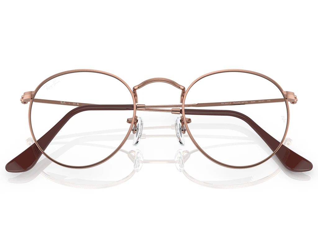 Ray-Ban Round Metal 0RX3447V 3094 Rose Gold 47