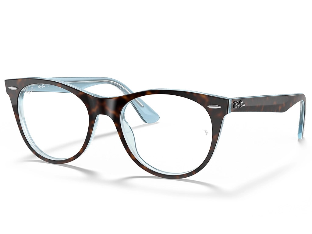 Ray-Ban RX2185V 5883 Havana on Light Blue 52