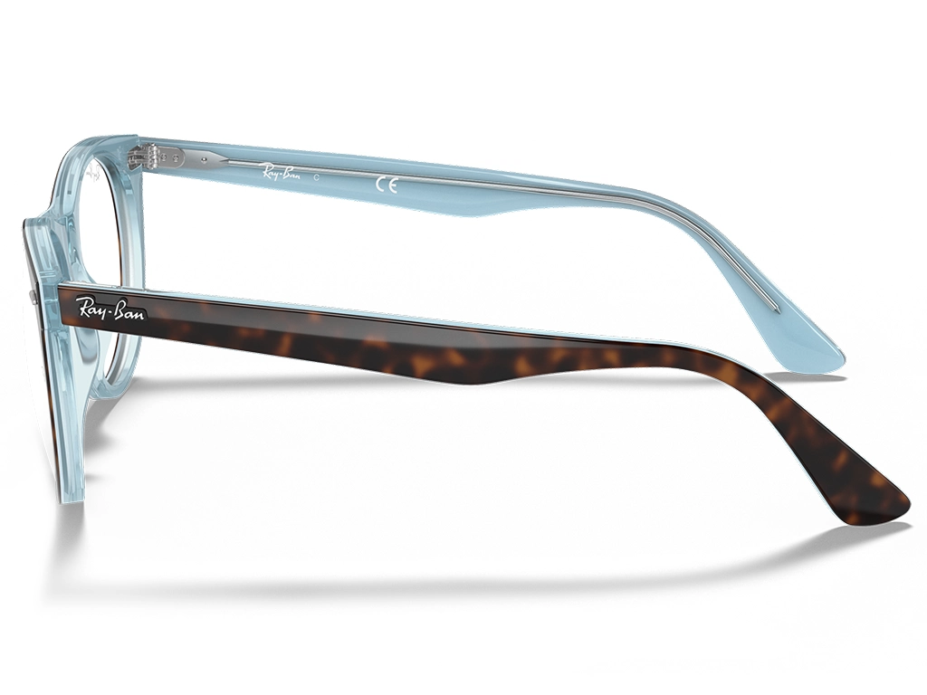 Ray-Ban RX2185V 5883 Havana on Light Blue 52