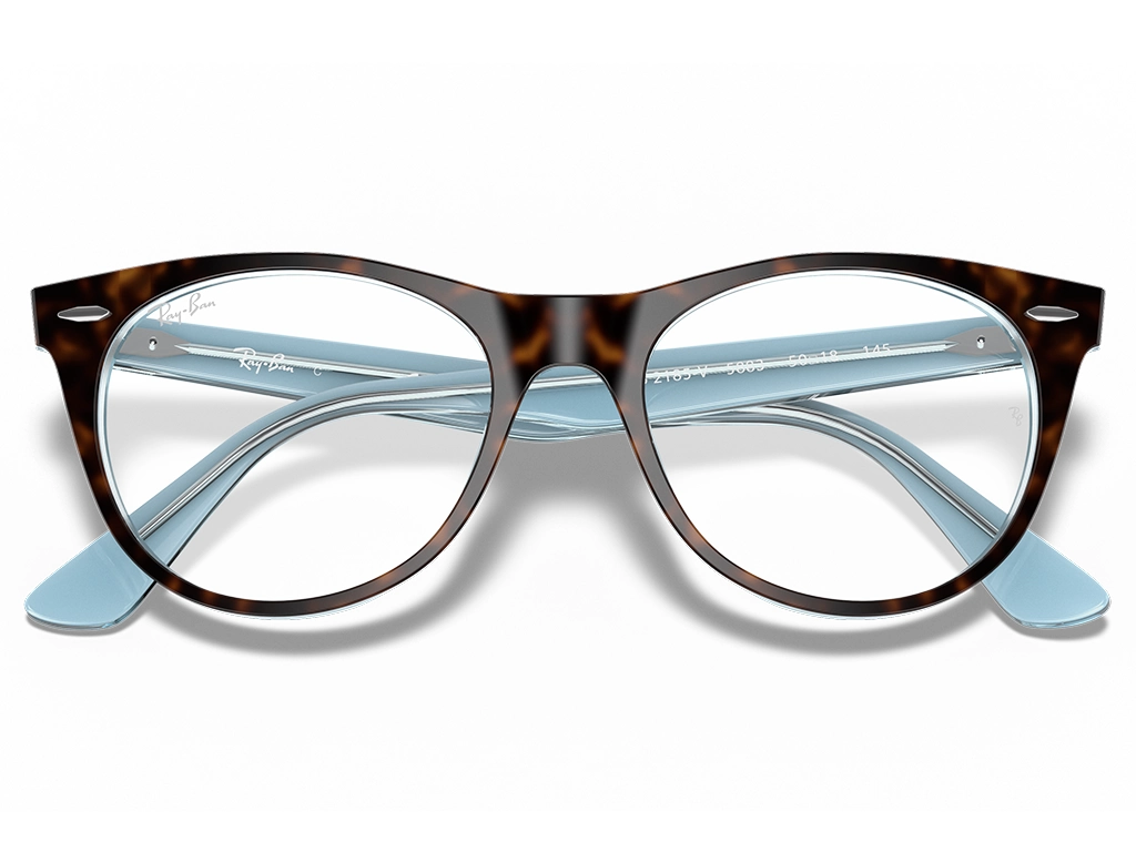 Ray-Ban RX2185V 5883 Havana on Light Blue 52