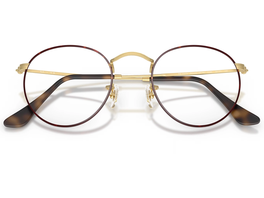 Ray-Ban RX3447V 3188 50 Polished Matte Havana on Matte Arista Gold