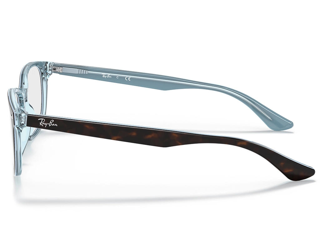 Ray-Ban RX5375 5883 Havana on Light Blue 53