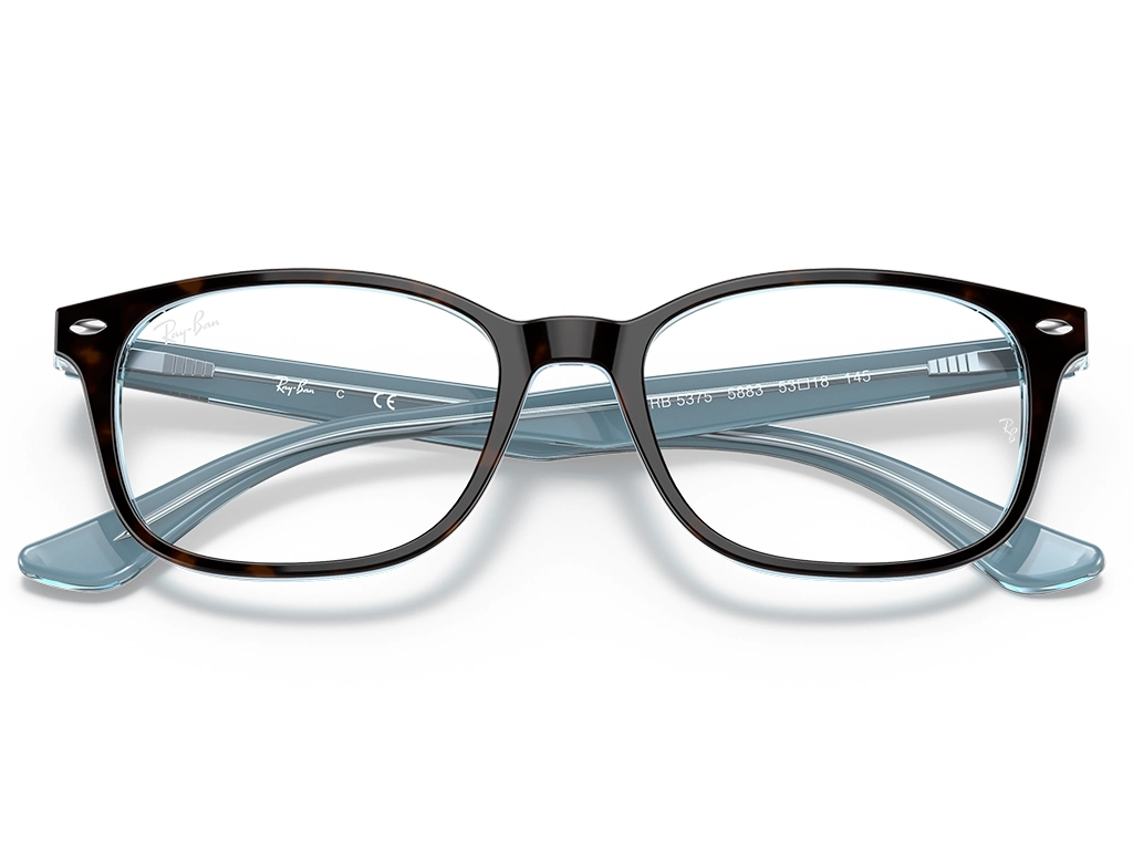 Ray-Ban RX5375 5883 Havana on Light Blue 53