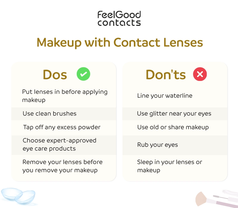 makeup with contact lenses