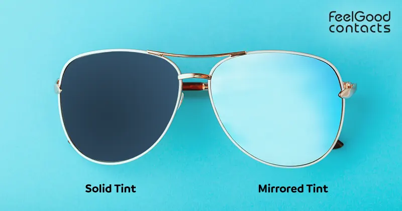 Mirrored sunglasses tint