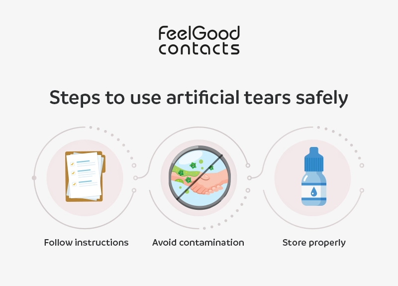 steps to use artificial tears safely