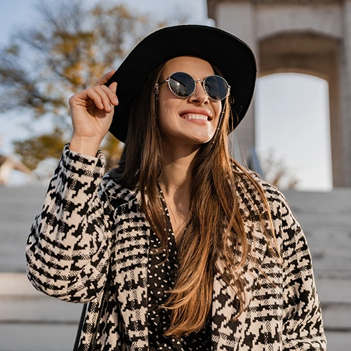 wearing uv protective sunglasses