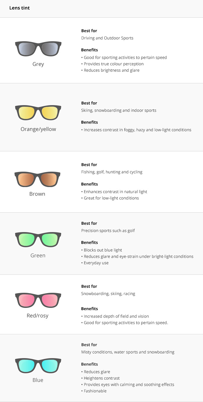 sunglasses tint option