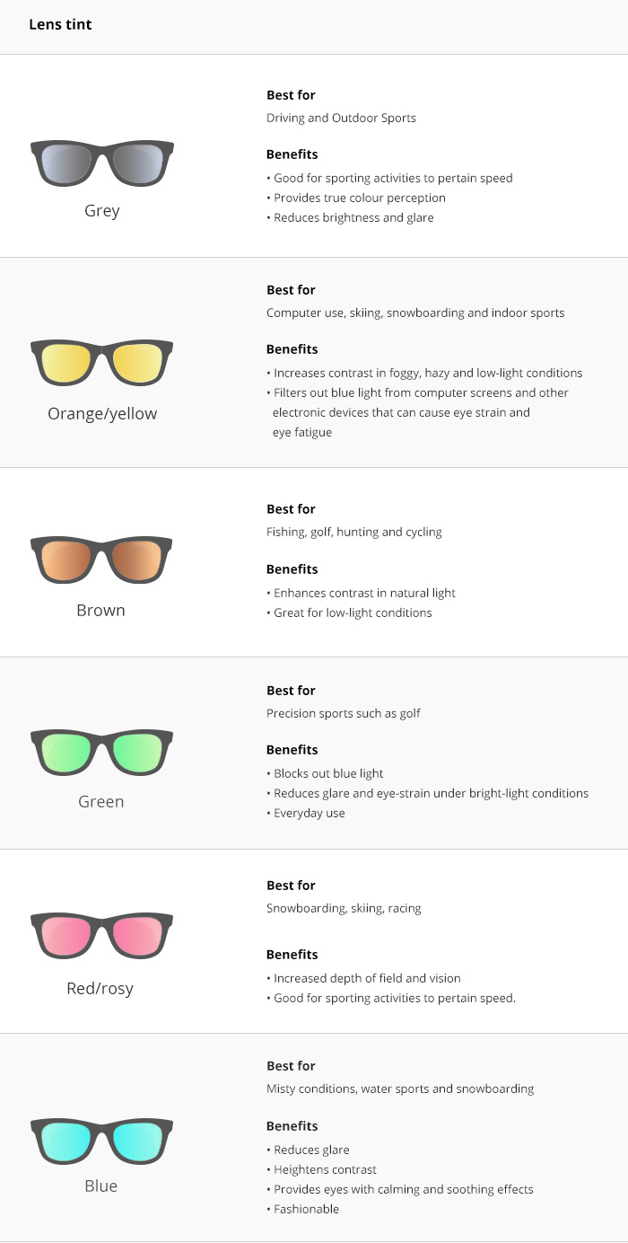 sunglasses tint option
