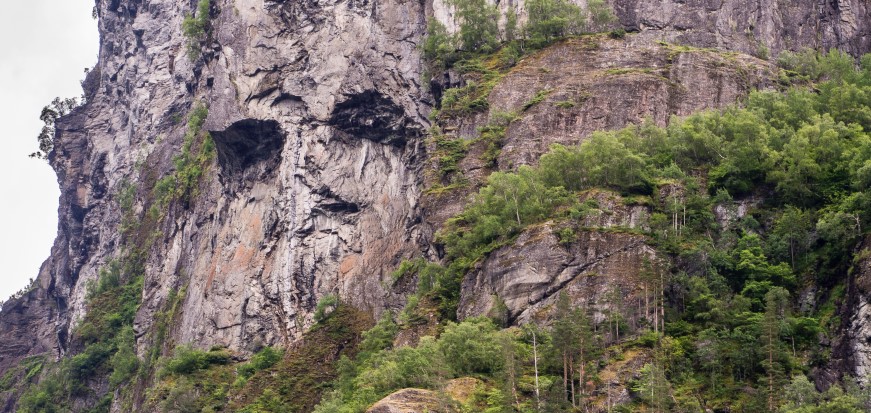 Troll face on cliff in Norway