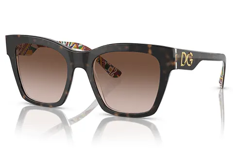 Dolce & Gabbana DG4384 321773 Havana on White Barrow 53 Gradient
