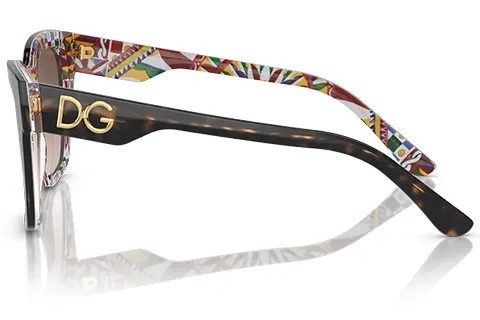 Dolce & Gabbana DG4384 321773 Havana on White Barrow 53 Gradient