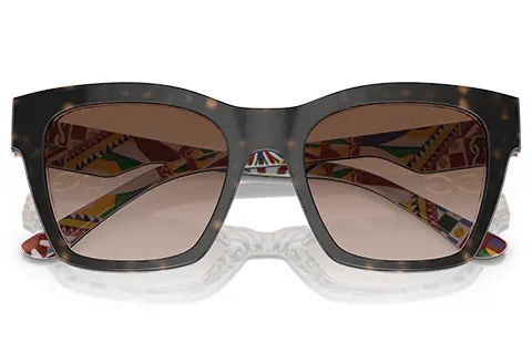 Dolce & Gabbana DG4384 321773 Havana on White Barrow 53 Gradient