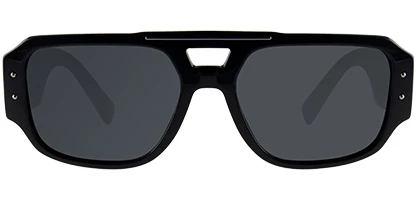 DOLCE & GABBANA DG4384 Black Square Sunglasses For Women, 53 Mm