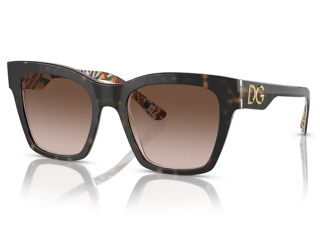 Dolce & Gabbana DG4384 321773 Havana on White Barrow 53 Gradient