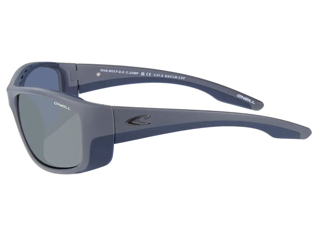 Occhiali Da Sole Polarizzati O'Neill Oceanside 2.0 - Montatura Gommata Nero Opaco - Lenti Blu Specchiate