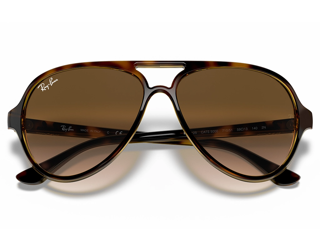 Ray-Ban Cats 5000 0RB4125 710/51 Light Havana 59 Gradient