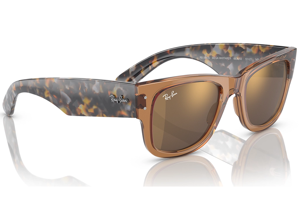 Ray-Ban RB0840S Mega Wayfarer Transparent Brown